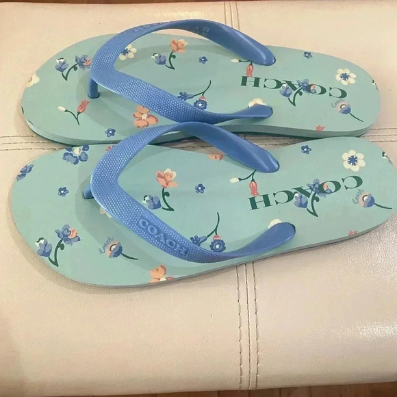 🌸Coach Zak Flip Flop 🩴 With Floral Print 🌼 Sz 8B - Picture 5 of 9